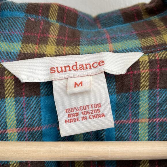 Sundance Multicolor 100% Cotton Casual Long Sleeve Buttoned Flannel Size M - Picture 2 of 4